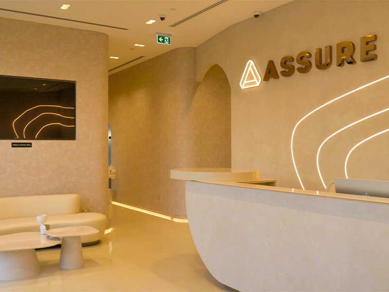 Inside Assure Clinic, reception